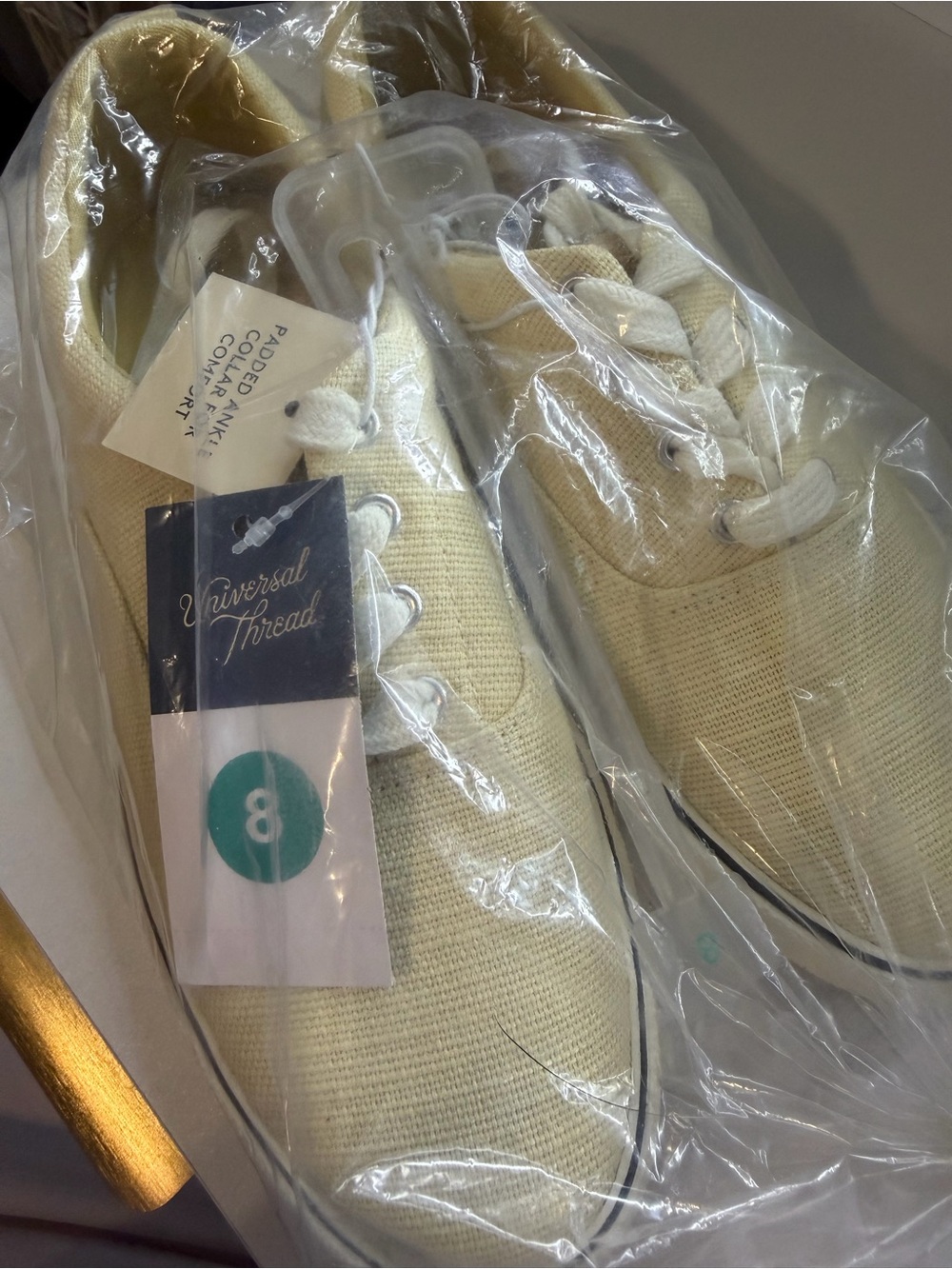 Universal Thread Light Yellow Cream Canvas Lace Up Sneakers - Picture 5 of 5